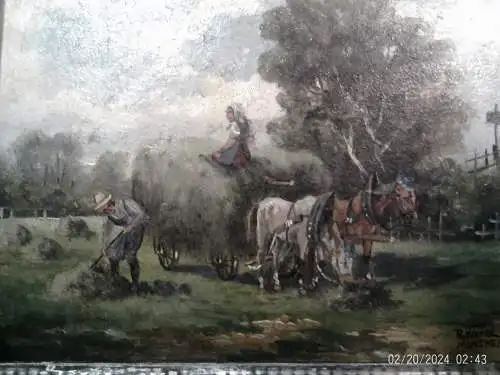 Karl Rohrhirsch 1875 München 1954 (R.Karol) " Heuernte datiert 1923 München"