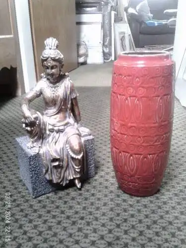 Seltene Hellas Ferrari Rot Scheurich Vase Formnr. 264 -30 Höhe: 30 cm aus der Vitrine!