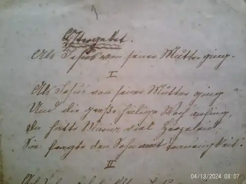 Albert Ernst Anton Becker 1834   Quedlinburg - 1899 Berlin  Kirchenlied "Als Jesus von seiner Mutter gieng“ geschrieben um 1880