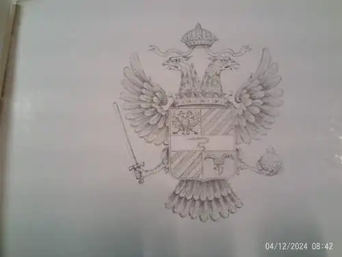 Großer Wappen seiner Majestät Joseph II von Gottes Gnaden römischer Kaiser allzeit mehrer des Reiches Federzeichnung um 1780