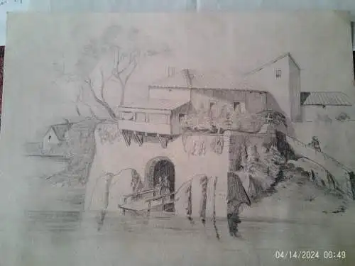 O. von Mayrhauser Landschaft mit Mühle und Figurestaffage.