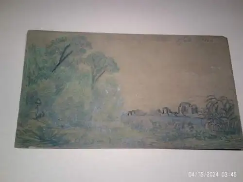 Aquarell "Ruines du temple de Diane" (Ruinen des Dianatempels" D. Sutter datiert 1844  David Sutter (1811-1880) oder Daniel Sutter 1811-1880