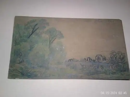 Aquarell "Ruines du temple de Diane" (Ruinen des Dianatempels" D. Sutter datiert 1844  David Sutter (1811-1880) oder Daniel Sutter 1811-1880