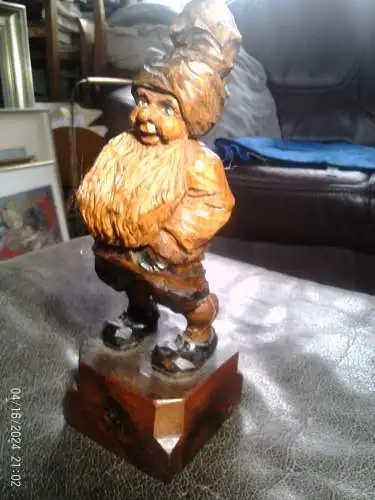 Sancho Panza 1940-50 Ahorn Höhe 22 cm von Hand geschnitzt wohl  Ouro Artesania