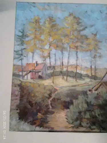 Sujets von Alexandre-Louis Jacob (1876–1972) Zuschreibung "Herbstlandschaft mit Bauernhäusern" um 1920