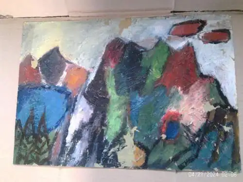 Zuschreibung  Christian Rohlfs 1849 - 1938 "Murnau am Staffelsee nebeliger Abend am See" Blaue Reiter /Brücke 