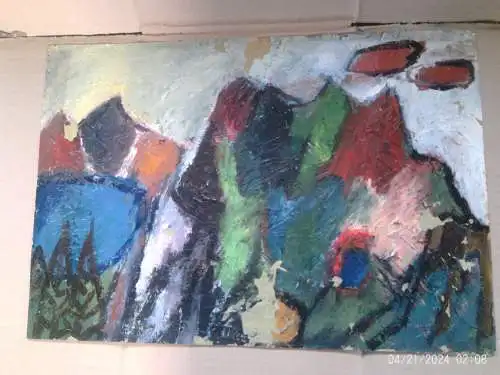 Zuschreibung  Christian Rohlfs 1849 - 1938 "Murnau am Staffelsee nebeliger Abend am See"