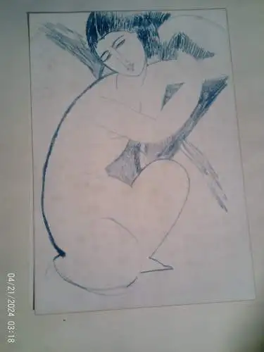 : Amedeo Modigliani (1884–1920)"Nu accroupi (Hockender Akt) " um 1950