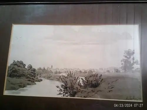 Lavierte Federzeichnung Friedrich (Fritz) Niklas "  " signiert datiert 1919