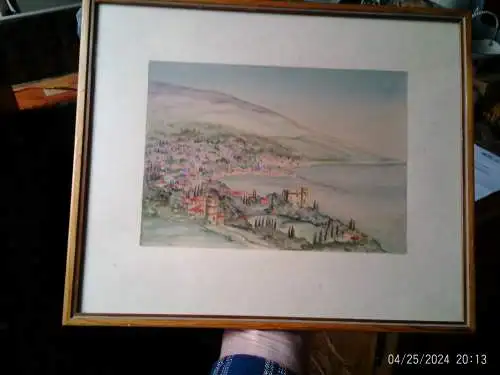 Hermann Wilhelm August Gilow  1852 -1929 "Malcesine am Gardasee" Aquarell 