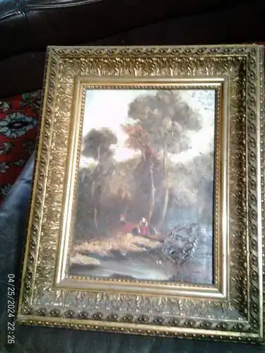 Federico Rossano 1835–1912 " Familienidylle am Bach" signiert 