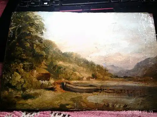 Montague Stanley ARSA (1809–1844) „On the Clyde“ Schottische Landschaftsmalerei 1Kabinettgemälde