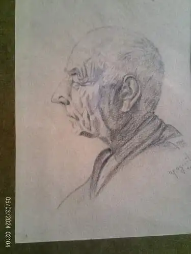 Italien od. grichischer Künstler signiert mit „a.p.agisila   Porträtstudie (1948)