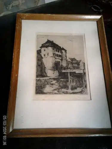 Friedrich Franz Albert Klein 1898 - 1990 "Rieder Tor, Donauwörth" Radierung