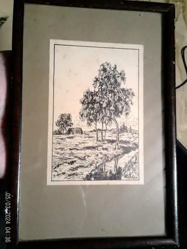 Wilhelm August Krause 1803–1864 "Heidelandschaft oder ein Moorgebiet." Stil:Berliner Schule der Romantik um 1860 !