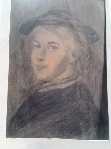 Antike Porträtstudie "Dame mit Hut" – Paul Meffert (1880–1961)