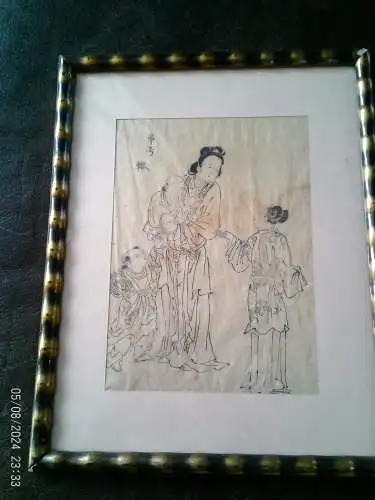 Ostasiatische Tuschezeichnung / Druckgrafik Su Zhe (轍) • Japanische Edo-Zeit • Chinesische Gelehrte • Tuschezeichnung • Holzschnitt-Stil • Antiquität • Literatenmalerei