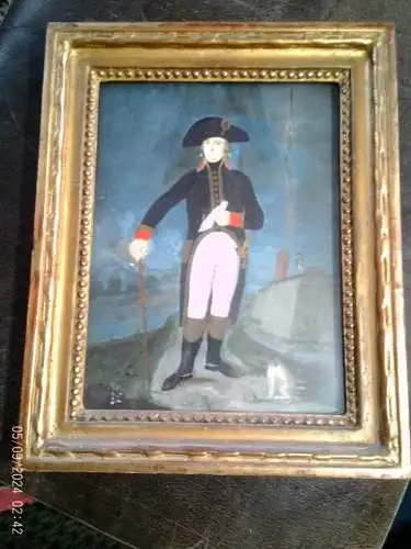 Napoleon Bonaparte als Erster Konsul Museales Kabinettstück – Elfenbein-Inlay auf französischem Nussbaum um 1840 