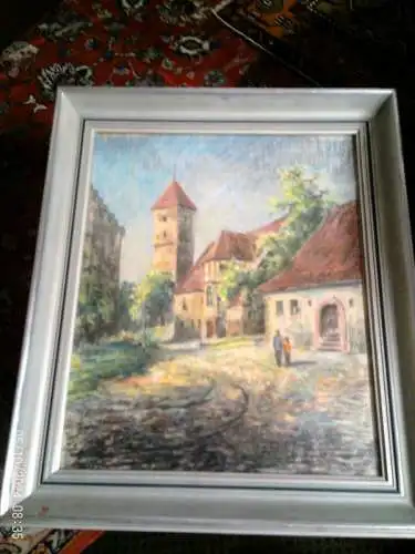 Hans Heinrich Koch(1896–1977) " Rothenburg "  große Pastellkreide signiert 1944 datiert !