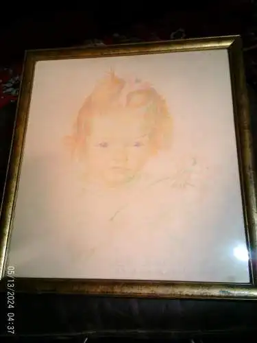 Buntstiftzeichnung „Nicolaas Rubens-Revivals“  1885 und 1905 gemalt von A. Schliebau Schüler der Großherzoglich Badische Kunstschule