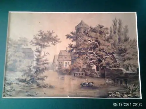  Willy Hielscher (1904–1945)  Mischtechnik „Das Krantor und Schiffe in Danzig“ ca 1930