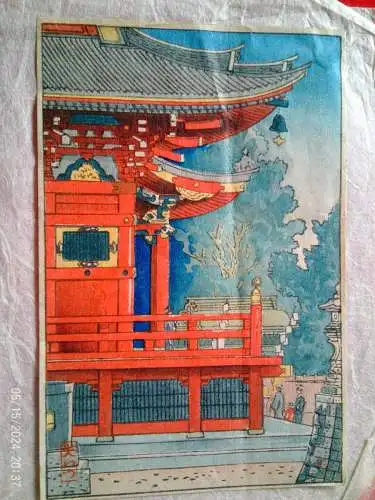"MUSEAL UNIQUE – Kawase Hasui (1883-1957) – Original Master Drawing/Watercolor – Kasuga Shrine Nara – Signed with Seal"