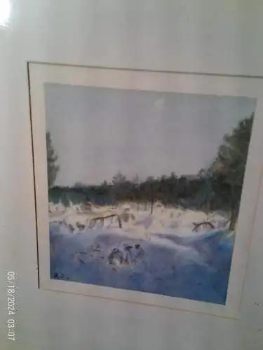 Paul Risch (1882–1951) Museale Farbaquatinta: „Winterwald“ – Monogramm R. (1915) aus der Sammlung Dr. Rischpler Dresden