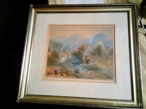 Heinrich Ried um 1820-1890 – „Mühlenidyll mit dreifacher Staffage“ (1864) Provenienz: Hofkunsthandlung Edmund von König  