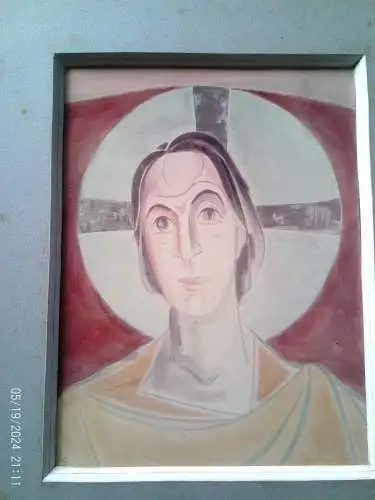 Albin Egger-Lienz 1868-1926 Zuschreibung " Christus-Darstellung mit Kreuznimbus" Provenienz:  Galerie Straetz Freiburg 