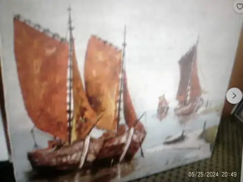  Karl Hermann Münch   1872 -? „Fischerboote in der Lagune von Venedig“ Ausbildung Kunst Akademie Karlsruhe !!