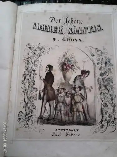 Artkunst24-de
biete:

Antiquarische Rarität: "Der schöne Sommersonntag" (ca. 1850)
Titel:
Antiquarisches Bilderbuch "Der schöne Sommersonntag" – 11 aquarellierte Lithographien von F. Gross – Stuttgart, Carl Erhard – Museumsstück &...