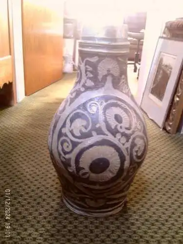 Museal Qualität Rare Large Antique Westerwald Remy Salt-Glazed Stoneware Jug c. 1760 | Hand-Carved Ritzdekor | 49cm 15L | Museum Quality German Baroque Pottery "Grenzhausener Remy Ritzware aus der Blütezeit der Kannenbäcker-Dynastien"