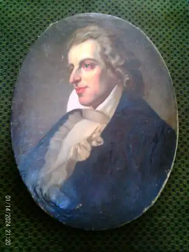 Friedrich Schiller Antikes Ölporträt | Attrib. Otto Knigge um 1870 | Museumsqualität | Einzigartiger ovaler Cooper-Rahmen | Deutscher akademischer Realismus 