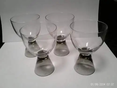 Rosenthal 1952Designerin Else Fischer -Treyden studierte bei W. Wagenfeld Berlin Modell Fortuna Set 3 geschli Coctailgläser Girlandenschliff ( 4 hat Chips)