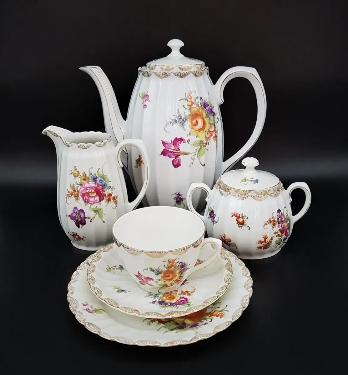 Porzellankaffeeservice 25 teilig Bauer & Pfeiffer Ludwigsburg Württemberger um 1918 0