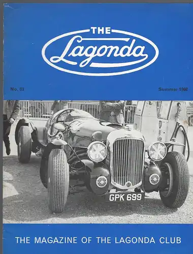 The Lagonda Magazine: No. 63 Summer 1968. 