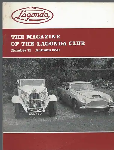 The Lagonda Magazine: No. 71 Autumn 1970. 