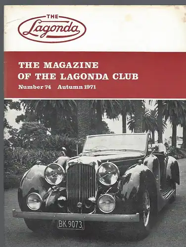 The Lagonda Magazine: No. 74 Autumn 1971. 