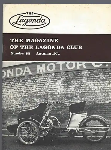 The Lagonda Magazine: No. 85 Autumn 1974. 