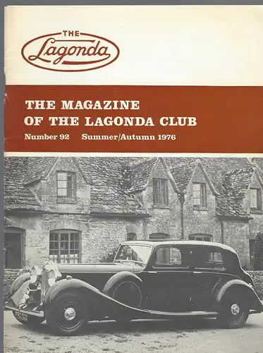 The Lagonda Magazine: No. 92 Summer/Autumn 1976. 