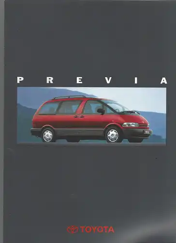 Toyota Previa mit Beilage Technische Daten und Ausstattung. 1/1994. Prospekt. 