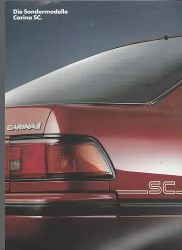 Toyota. Die Sondermodelle Carina SC. September 1991. Prospekt Blatt. 