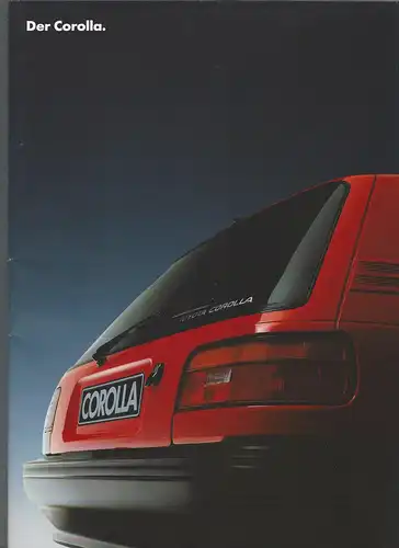 Toyota. Corolla mit Beilage Technische Daten und Ausstattung. September 4/1990. Prospekt. 
