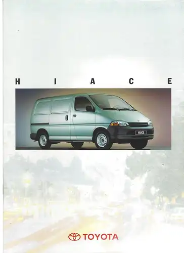 Toyota Hiace mit Beilage Technische Daten und Ausstattung 12/1995. Prospekt. 