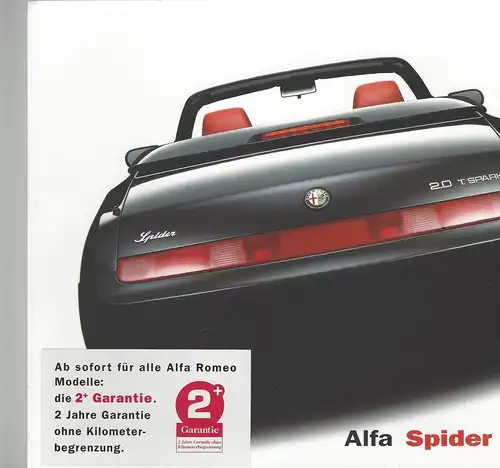 Alfa Romeo Spider mit Beilage Preise, Ausstattung und Technische Daten. 8/2001. Prospekt. 