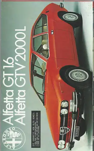 Alfa Romeo. Aletta GT 1,6, Alfetta GTV 2000L. 1979. Prospekt. 