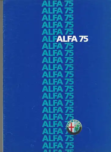 Alfa Romeo. Alfa 75. 2/1986. Prospekt. 