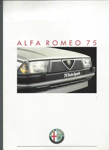Alfa Romeo 75 Twin Spark. 5/1987. Prospekt. 