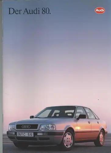 Audi 80. Mit Beilage Technik, Sitzbezüge, Farben.  1/1993. Prospekt. 