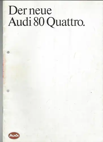 Audi. Der neue Audi 80 Quattro. 3/1983. Prospekt. 